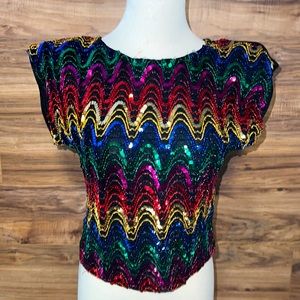 Woman’s vintage sequined top size small
